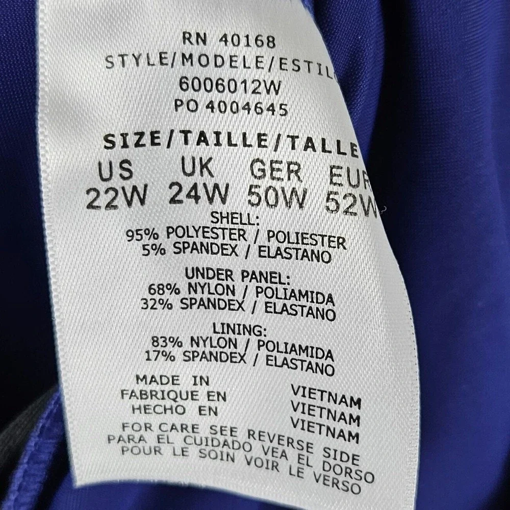 MAGICSUIT Womens 22W Estilo Swimsuit Dress Blue Indigo One Piece‎ Gold Detailing